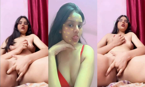 Beautiful Girl Showing Ass Pressing Boobs Fingering Her Pussy