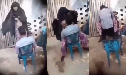 Horny Gf In Burka Riding On Lover Outdoor